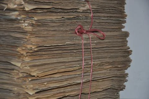 Very old bundle of newspapers Stock Photos