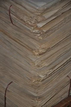 Very old bundle of newspapers Stock Photos