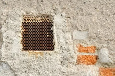 Very old downfallen brick wall of ancient building. Stock Photos