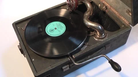 Very old gramophone. Vídeo Stock 1806772