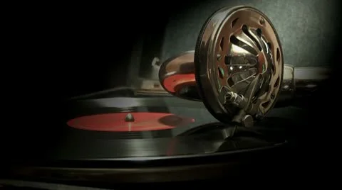 Very old gramophone. Stock Footage 9150001