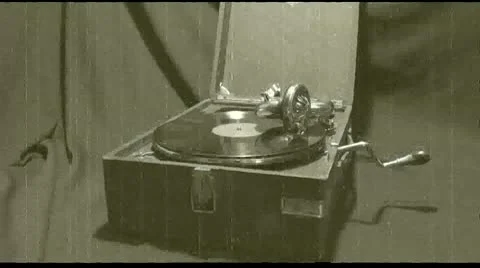 Very old gramophone. Stock Footage 9150595