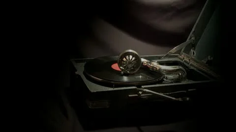 Very old gramophone. Stock Footage 9151151