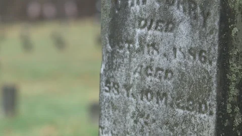 A Very Old Graveyard With Multiple Headstones HD Video Video stock 90054176