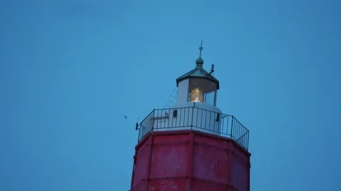 Very old Lighthouse Blinking Stock Footage 291389073
