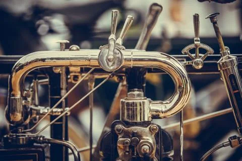 Very old motorcycle engine Stock Photos