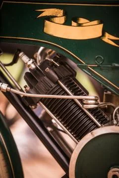 Very old motorcycle engine Stock Photos
