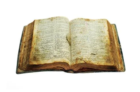 Very old open bible Stock Photos