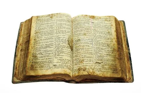 Very old open bible Stock Photos