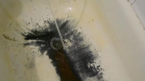 Very old rusty shabby bath close-up Stock-Footage 123611216