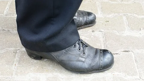 Very old shoes Video stock 108138975