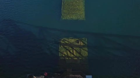 Very old swing bridge located at Little Current town in Ontario Canada. It .. Stock-Footage 254812053