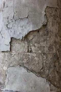Very old theatre column, which is crumbling from time to time. Stock Photos