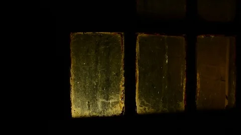 Very old window Stock Footage 112921223