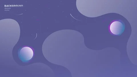 Very peri background with fluid objects, stars and planets Stock Illustration