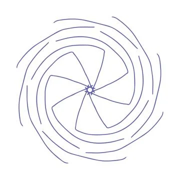 Very peri snowflake element clip art handdrawn Stock Illustration