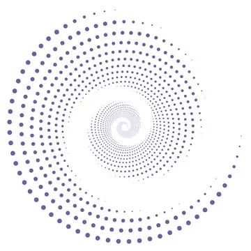 Very peri vortex dotted shapes. Modern geometric art. Trendy design element for Stock Illustration