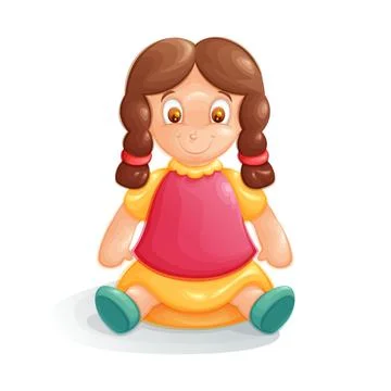 A very pretty sitting doll Stock Illustration