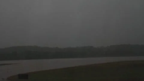 A very rainy day on the runway Stock Footage 154567382
