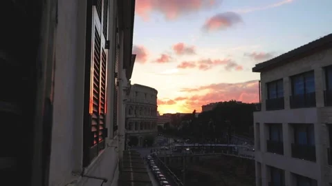 Very rare and unique view to the famous Colosseum in Rome Italy Stock Footage 133530928