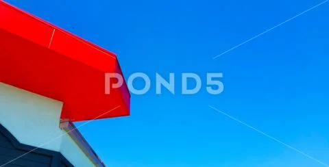 Very red awning Stock Photos