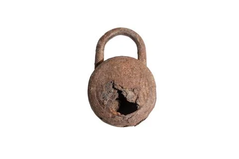 Very rusty old lock isolated on white background Stock Photos