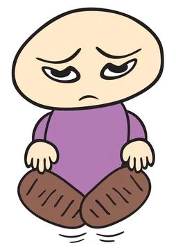 Very sad child Stock Illustration
