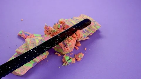 Very Satisfying and Relaxing Kinetic Sand ASMR video. Stock Footage 281420153
