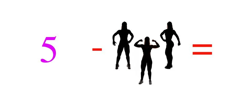 Very simple exercises and problems to learn mathematics. Stock Photos