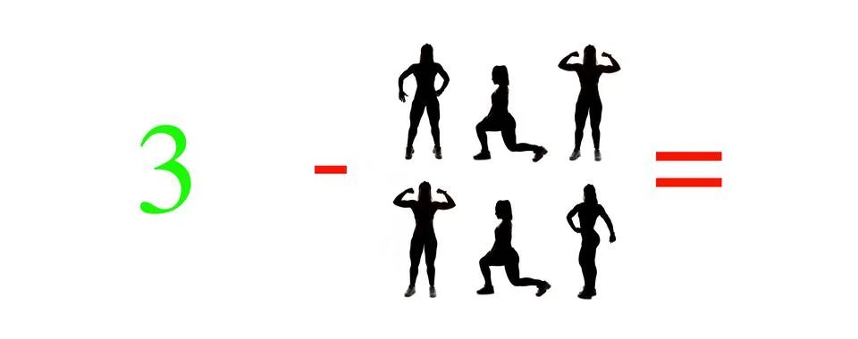 Very simple exercises and problems to learn mathematics. Stock Photos