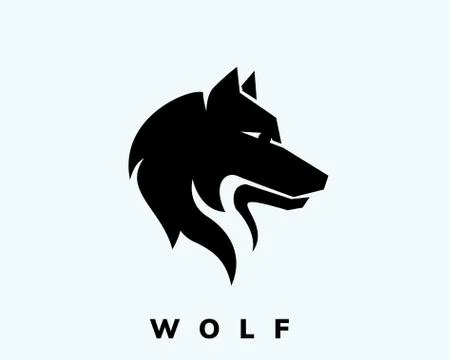Very simple head wolf art logo design inspiration Stock Illustration