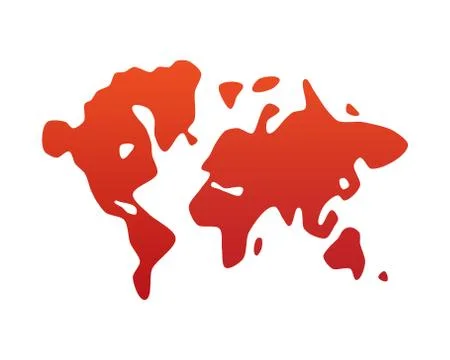 Very simple map in red color Stock Illustration