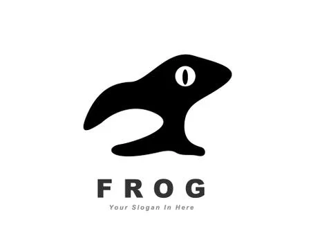 Very simple minimalistic frog logo design inspiration Stock Illustration