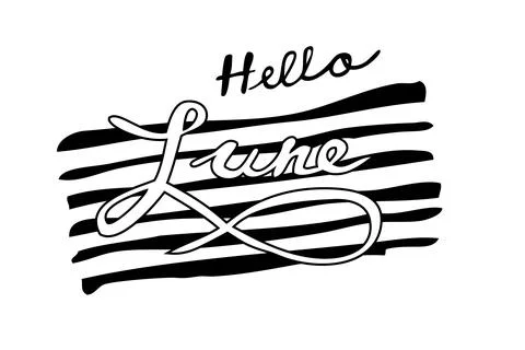 Very Simple Vector Lettering, Hello June, Isolated on White Stock Illustration