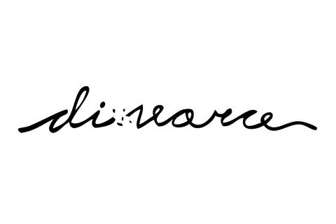Very Simple Vector Script Text Divorge, Thank You, Isolated on White 스톡 일러스트