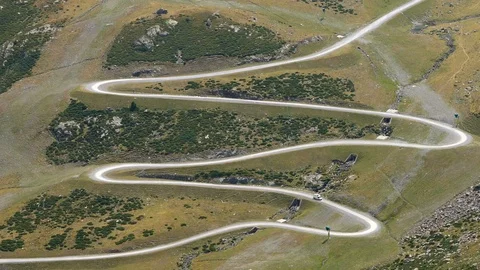 Very sinuous mountain road. Stock Footage 82687763