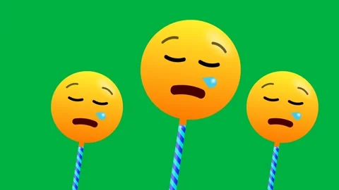 Very sleepy and lazy expression emoji on green screen with swinging motion Stockbeeldmateriaal 274667262