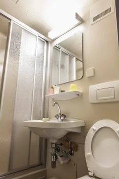 Very small bathroom Stock Photos