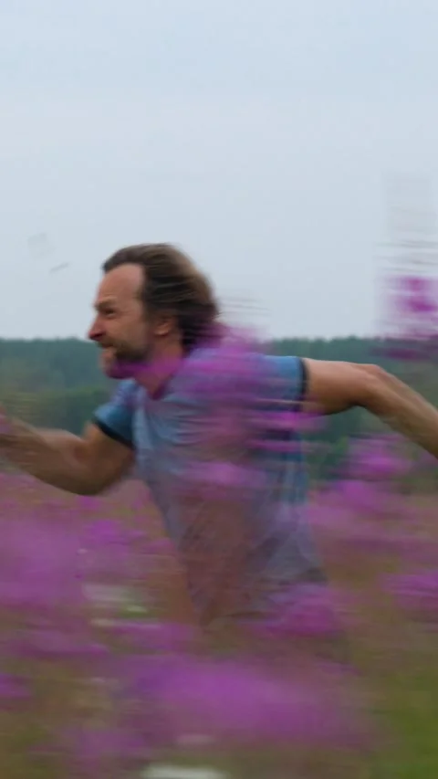 A very strong dynamic action shot. Emotion run. Stock Footage 280056764