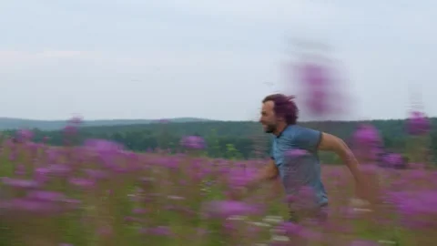 A very strong dynamic action shot. Emotion run. Stock Footage 280056782