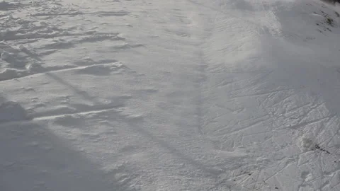 Very strong wind blows over snow covered hill Video stock 141226167