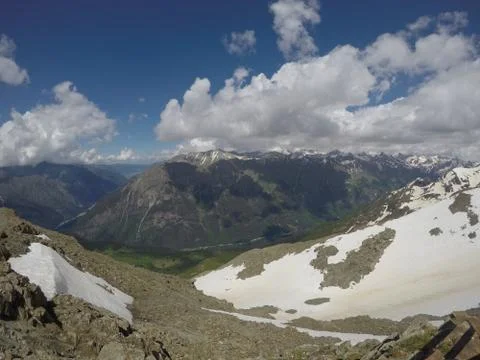 At the very top of the mountain Stock Photos