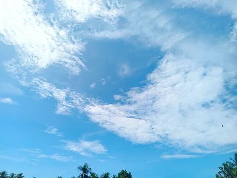 A very unique cloud in the village Stock Photos