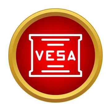 Vesa display mounting standard icon with red badge Illustrazione stock