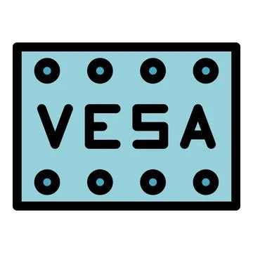 Vesa mount icon vector flat Stock Illustration