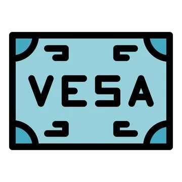 Vesa wall mount icon vector flat Stock Illustration