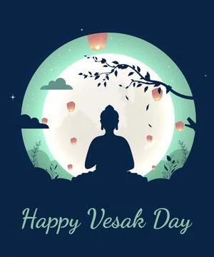 Vesak Day Stock Illustration