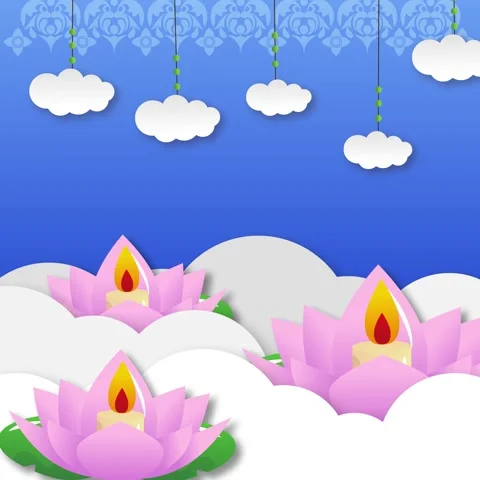 Vesak Holiday Square Animated Background Stock Footage 306572887