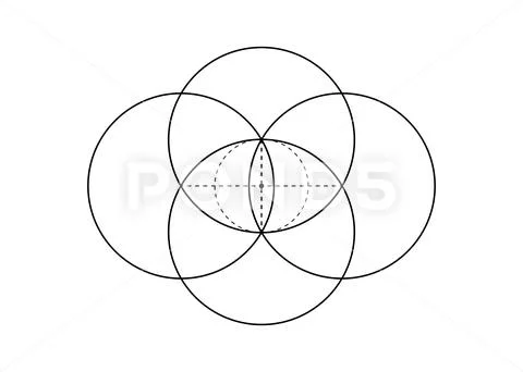 Vesica piscis Sacred geometry. All Seeing eye, the third eye logo icon Stock Illustration