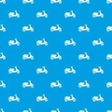Vespa scooter pattern seamless blue Stock Illustration